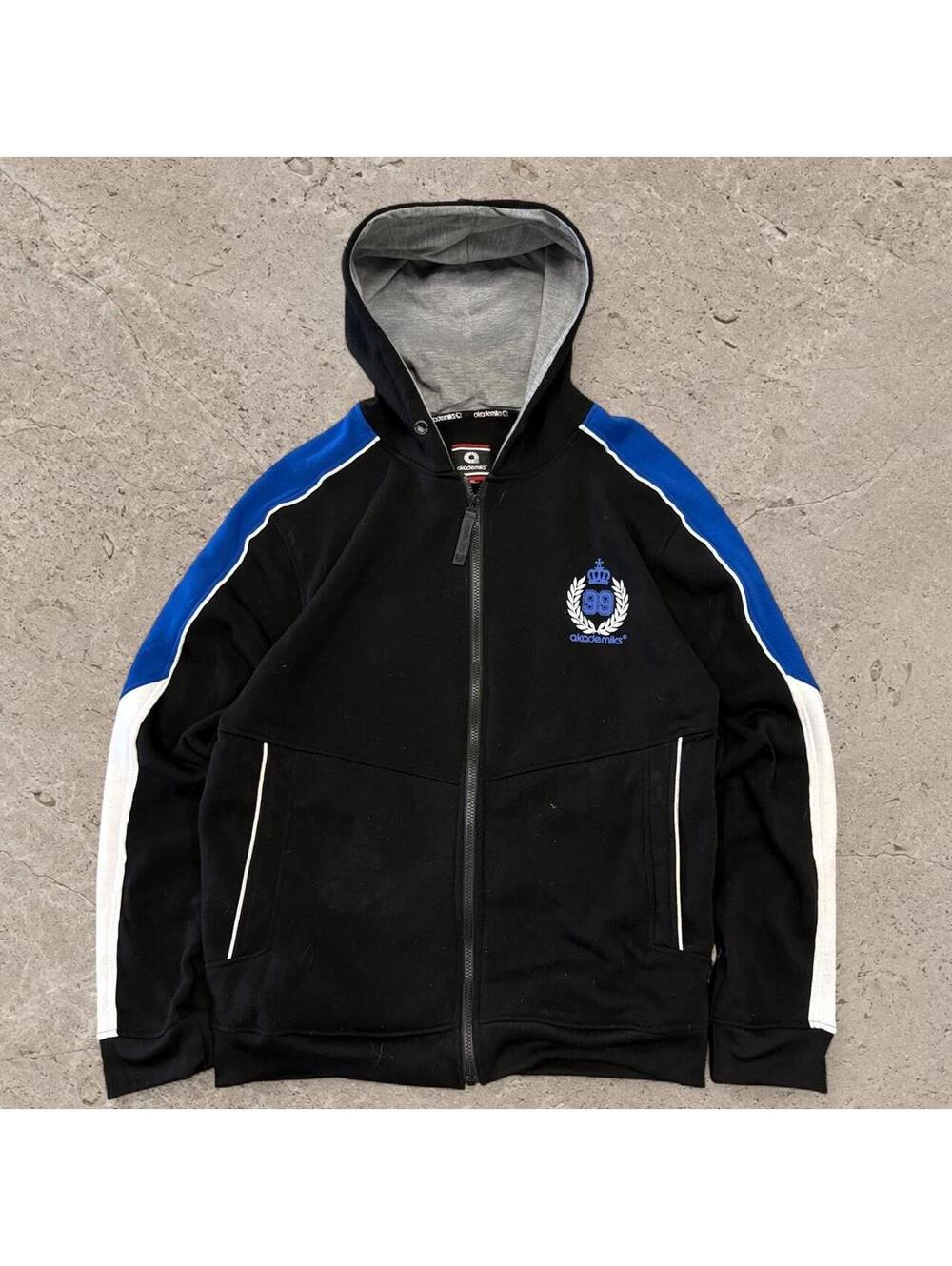 Fire Y2K skater Akademiks black zip up hoodie